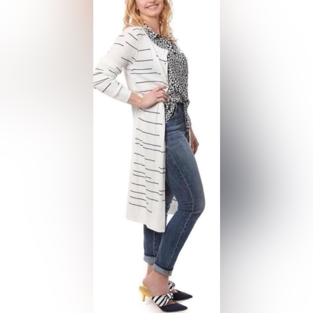 CAbi Dashes Maxi Cardigan‎ Duster sweater Size Medium